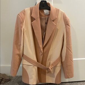 Acler Women's Blazer in Tan and Cream